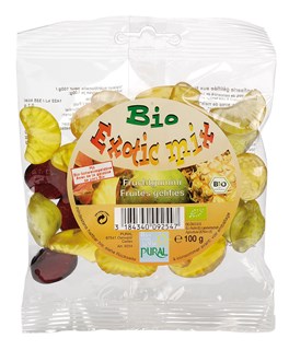 Pural Bonbons exotic mix aux fruits en forme de fruits exotiques bio 100g - 4311